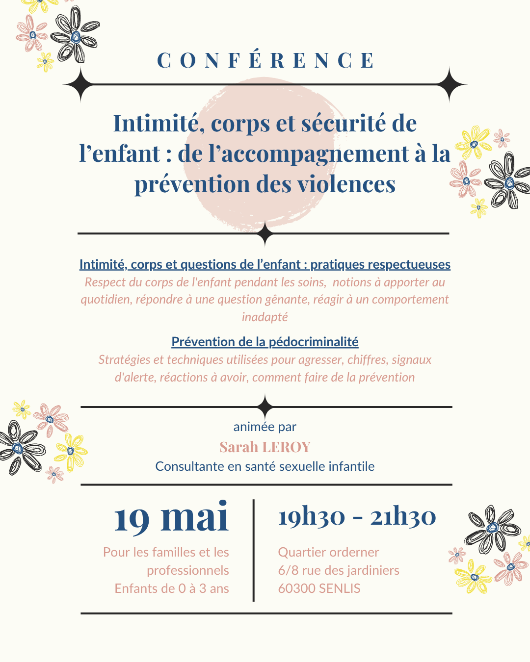 Conférence parents protection enfant violences sexuelles prévention Senlis 19 mai parentalité
